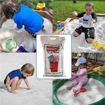 SNOW WHITE U.S. Silica Play Sand, Kids Sandbox & Sensory Toys Set, 50 Pound