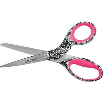 Westcott Trendsetter Straight Lace Pattern Scissor, 8" (16660)