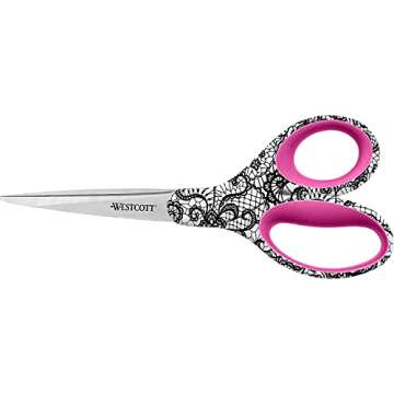 Westcott Trendsetter Straight Lace Pattern Scissor, 8" (16660)