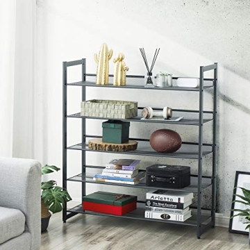 SONGMICS 5-Tier Stackable Metal Shoe Rack Organizer
