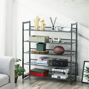 SONGMICS 5-Tier Stackable Metal Shoe Rack Organizer