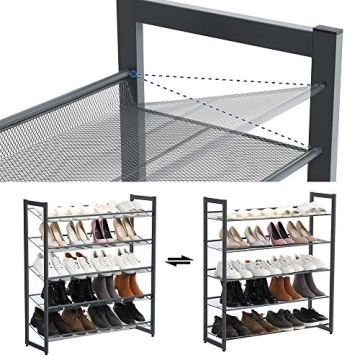 SONGMICS 5-Tier Stackable Metal Shoe Rack Organizer