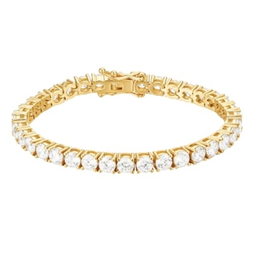 CAITLYNMINIMALIST 18K Gold Blue Onyx CZ Diamond Tennis Bracelet for Women