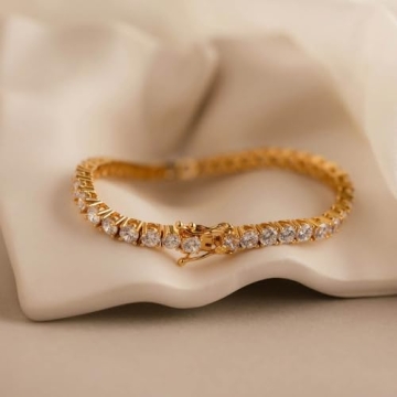 Elegant CAITLYNMINIMALIST 18K Gold Tennis Bracelet for Women