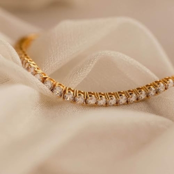 Elegant CAITLYNMINIMALIST 18K Gold Tennis Bracelet for Women