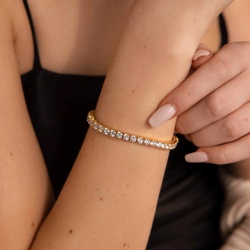 Elegant CAITLYNMINIMALIST 18K Gold Tennis Bracelet for Women