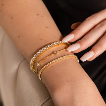 Elegant CAITLYNMINIMALIST 18K Gold Tennis Bracelet for Women