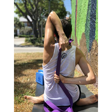 10 Foot Cotton Yoga Strap by Clever Yoga - Flexible Support