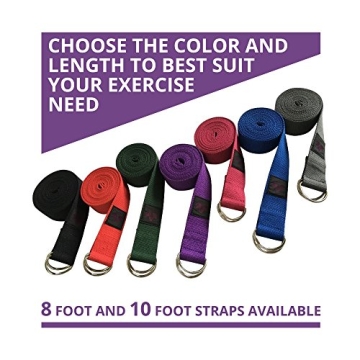 10 Foot Cotton Yoga Strap by Clever Yoga - Flexible Support