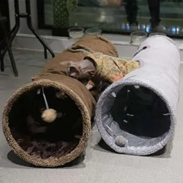 Terunat Cat Tunnel, Durable 51x12 Inch Cat Play Tunnel