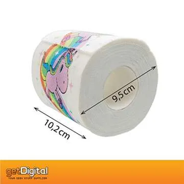 getDigital Unicorn Toilet Paper Novelty Bathroom Tissue - 1 Roll with 200 Sheets - Gift Box included