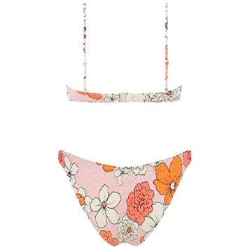 VOLAFA Women's Triangle Bikini Set - Smocked Textured Swimwear