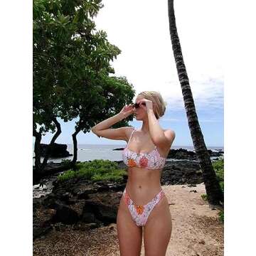 Stylish VOLAFA Women's Smocked Bikini Set for Summer