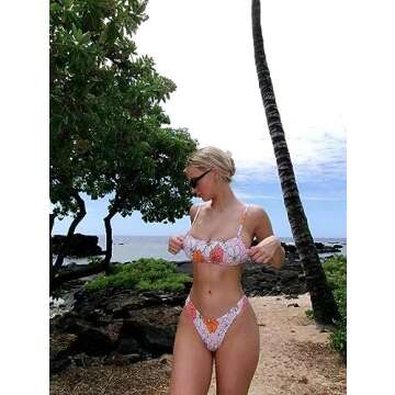 Stylish VOLAFA Women's Smocked Bikini Set for Summer