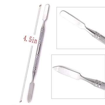 Pro Stainless Steel Makeup Cosmetic Artist Five Holes Mixing Pallete Spatula with Spatula Tool (Heart)