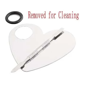 Pro Stainless Steel Makeup Palette with Heart Spatula Tool