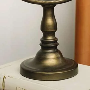 NIKKY HOME Antique Mantel Clock, Gold Retro Desk Clock Silent-Non-Ticking Battery Operated Decorative Desk Table Clock for Home, Office, Living Room, Bed Room