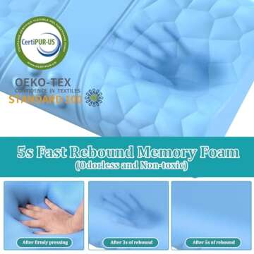 Neck Pillow Memory Foam Pillows - Cooling Neck Support Pillow for Pain Relief, Ergonomic Cervical Pillow for Sleeping, Orthopedic Contour Bed Pillow for Side, Back & Stomach Sleepers