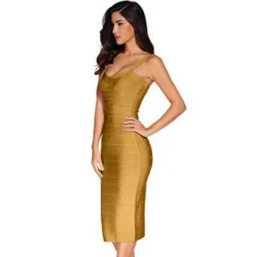 Meilun Women’s Strap Midi Bandage Dress for Parties
