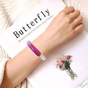 GOOJIDS Bamboo Tube Bangles - Colorful Stacking Bracelets