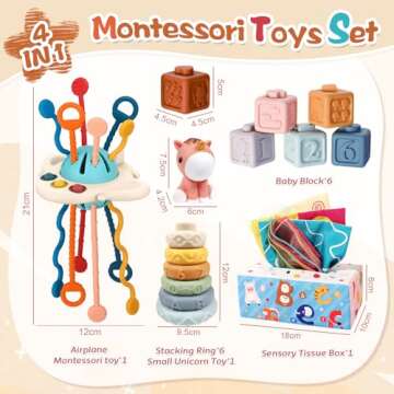 FEBALHS Montessori Baby Toys for 6+ Month Old, Montessori Toys 6 to 12 Months with Baby Stacking Toys, Montessori Toys for 6+ Month Old Toys Gifts for 6 Month Old Girl Boys Toys