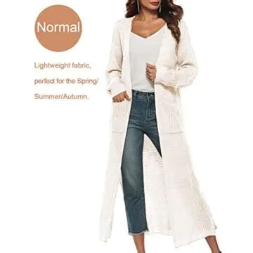 Stylish Women's Long Slit Sweater - Casual Maxi Cardigan