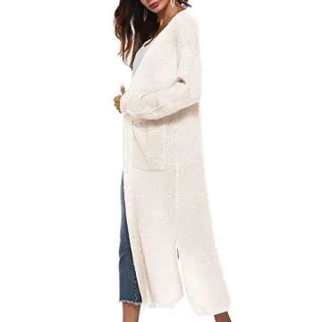 Chic Women's Long Slit Cardigan - Lightweight Casual Sweater