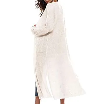 Chic Women's Long Slit Cardigan - Lightweight Casual Sweater