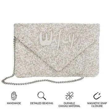 Bridal Clutch Wifey Purse, Wifey Bag, Bridal Purse, Hand Beaded Bride Purse, Perfect Bride Gifts for Bridal Shower, Engagement Gift, Bachelorette, Wedding Party