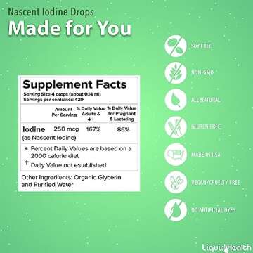 LIQUIDHEALTH Nascent Iodine Drops for Thyroid Support