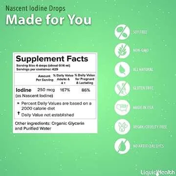 LIQUIDHEALTH Nascent Iodine Drops for Thyroid Support