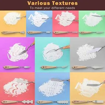 MoKo 10 Pieces Stainless Steel Palette Knife Set, Thin and Flexible Art Tools with Wooden Handle for Oil Painting, Canvas Acrylic Painting, Color Mixing & Texture, Wooden Color