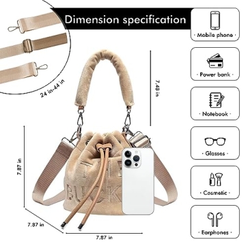 Stylish JQAliMOVV Mini Bucket Bag for Women Soft Plush Design