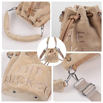 Stylish JQAliMOVV Mini Bucket Bag for Women Soft Plush Design