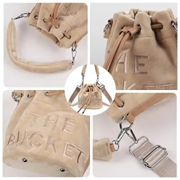 Stylish JQAliMOVV Mini Bucket Bag for Women Soft Plush Design