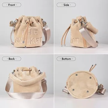 Stylish JQAliMOVV Mini Bucket Bag for Women Soft Plush Design