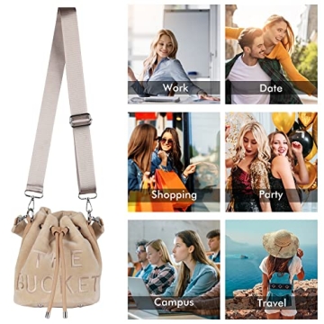 Stylish JQAliMOVV Mini Bucket Bag for Women Soft Plush Design