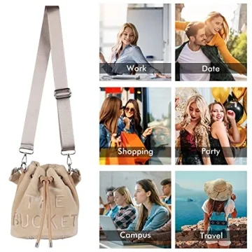 Stylish JQAliMOVV Mini Bucket Bag for Women Soft Plush Design