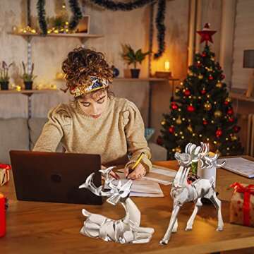 Elegant Holiday Reindeer Figurines Set for Decor