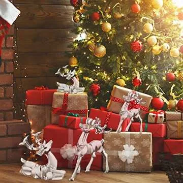Elegant Holiday Reindeer Figurines Set for Decor