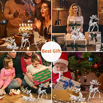 Elegant Holiday Reindeer Figurines Set for Decor