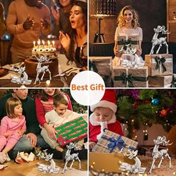 Elegant Holiday Reindeer Figurines Set for Decor