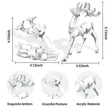 Elegant Holiday Reindeer Figurines Set for Decor
