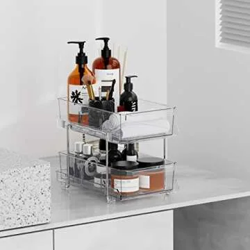 Clear Organizer with Pull-Out Drawer for All Spaces