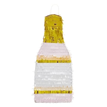 Sparkle and Bash 16.5 In Champagne Pinata for Bridal Shower, Bachelorette Game, 21st Birthday Party Supplies (16.5 x 7 x 3 In)