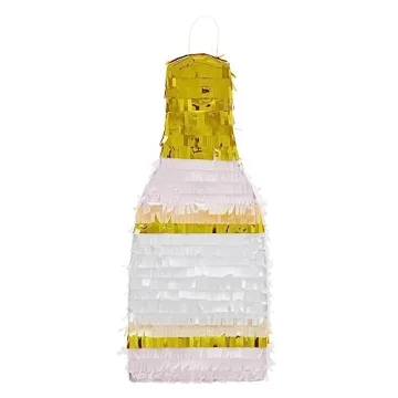 Sparkle and Bash 16.5 In Champagne Pinata for Bridal Shower, Bachelorette Game, 21st Birthday Party Supplies (16.5 x 7 x 3 In)
