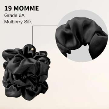 ZIMASILK 100% Mulberry Silk Hair Scrunchies, Best For Women And Girls’ Hair 19 Momme Elastic Hair ...