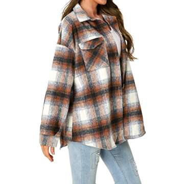 Stylish F.DTCC Women’s Plaid Shacket for Every Occasion