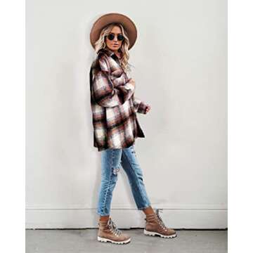 Stylish F.DTCC Women’s Plaid Shacket for Every Occasion
