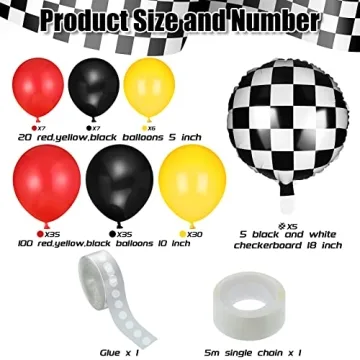 127 Piece Race Car Party Balloon Kit for Celebrations